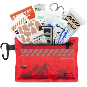 Rhino Rescue Small First Aid Kit - Ultralight Waterproof Medical Kit for Hiking Backpacking Cycling Travel Vehicles